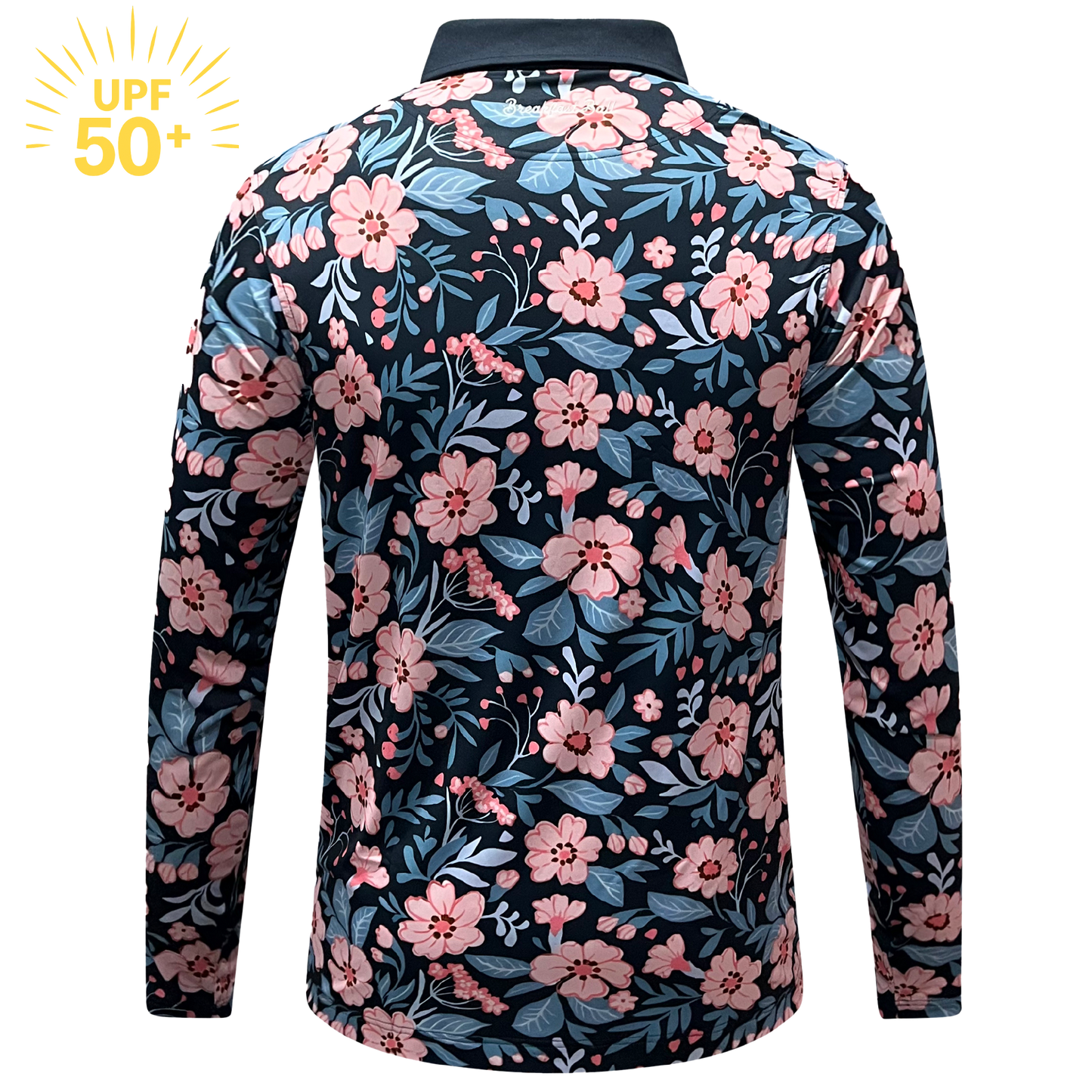 Aloha Hibiscus Long Sleeve Golf Shirt – UPF 50+ Sun Safe, Lightweight & Breathable