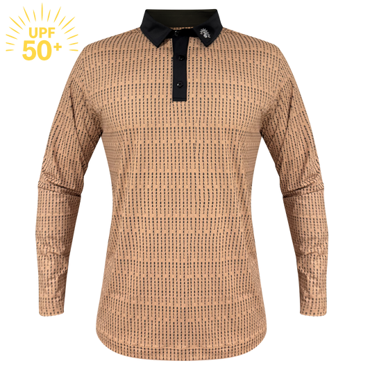 Black Desert Long Sleeve Golf Shirt - UPF 50+ Sun Safe, Lightweight & Breathable