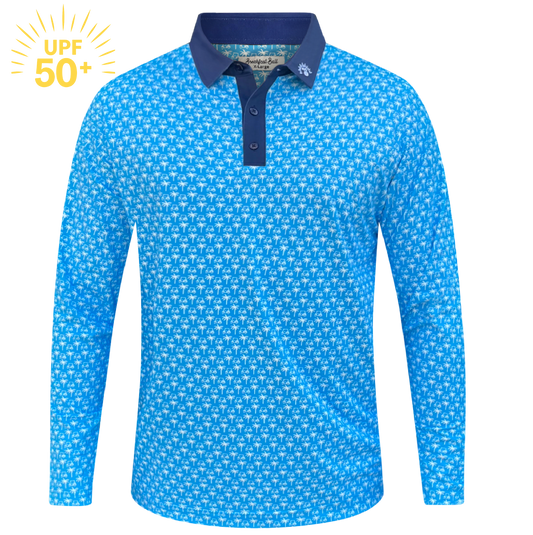 Lazy Palms Long Sleeve Golf Shirt – UPF 50+ Sun Safe, Lightweight & Breathable